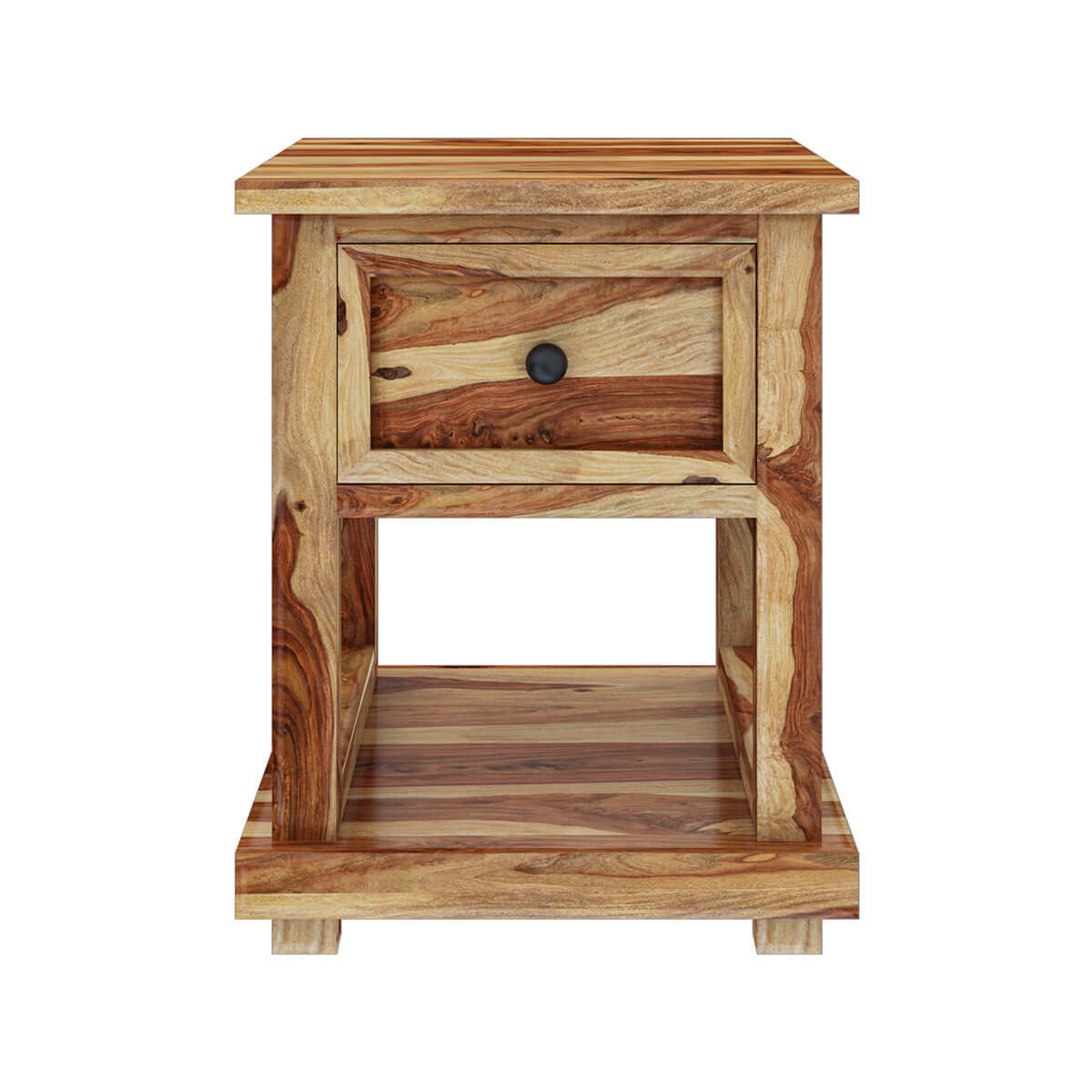 livia solid wood bedside table in lacquered finish