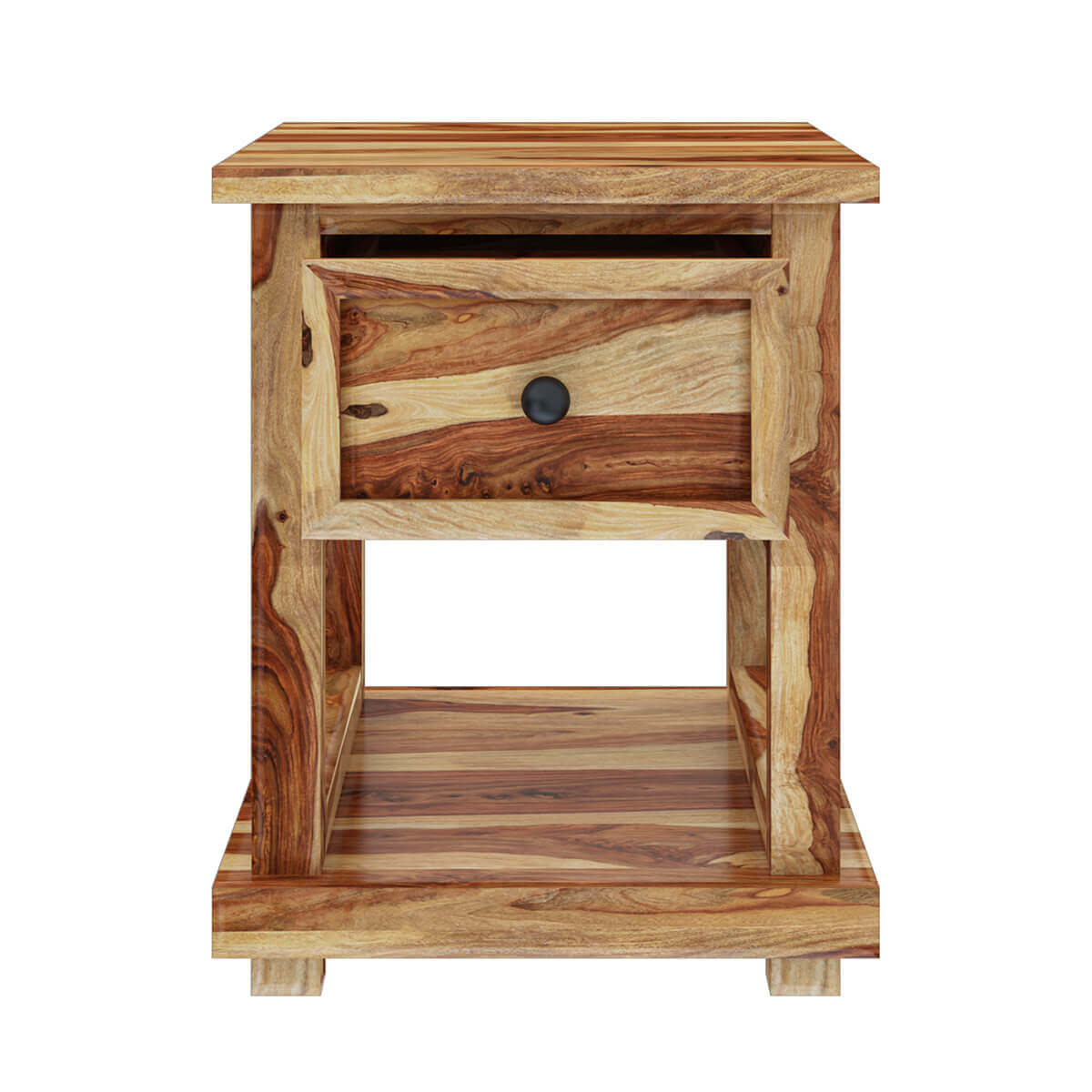 livia solid wood bedside table in lacquered finish