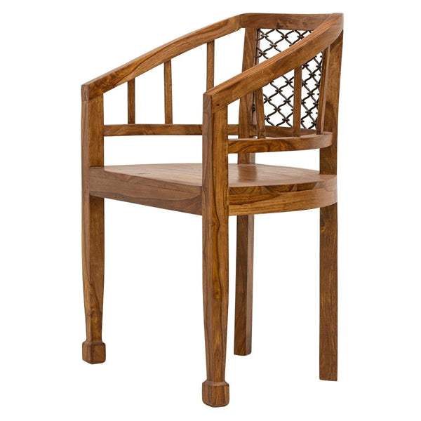 jali solid wood office chair in natural finish