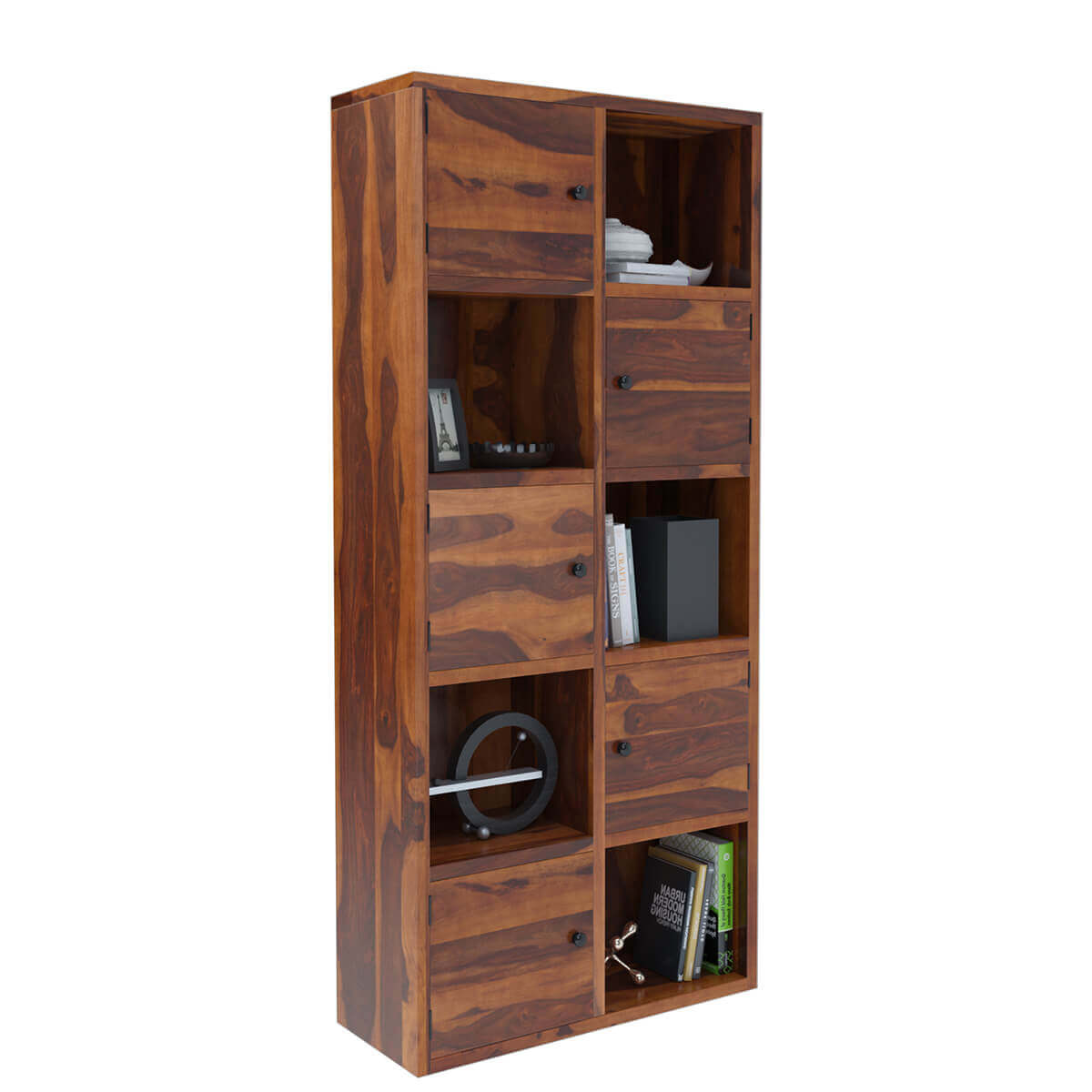 saraswati solid wood bookcase in natural finish
