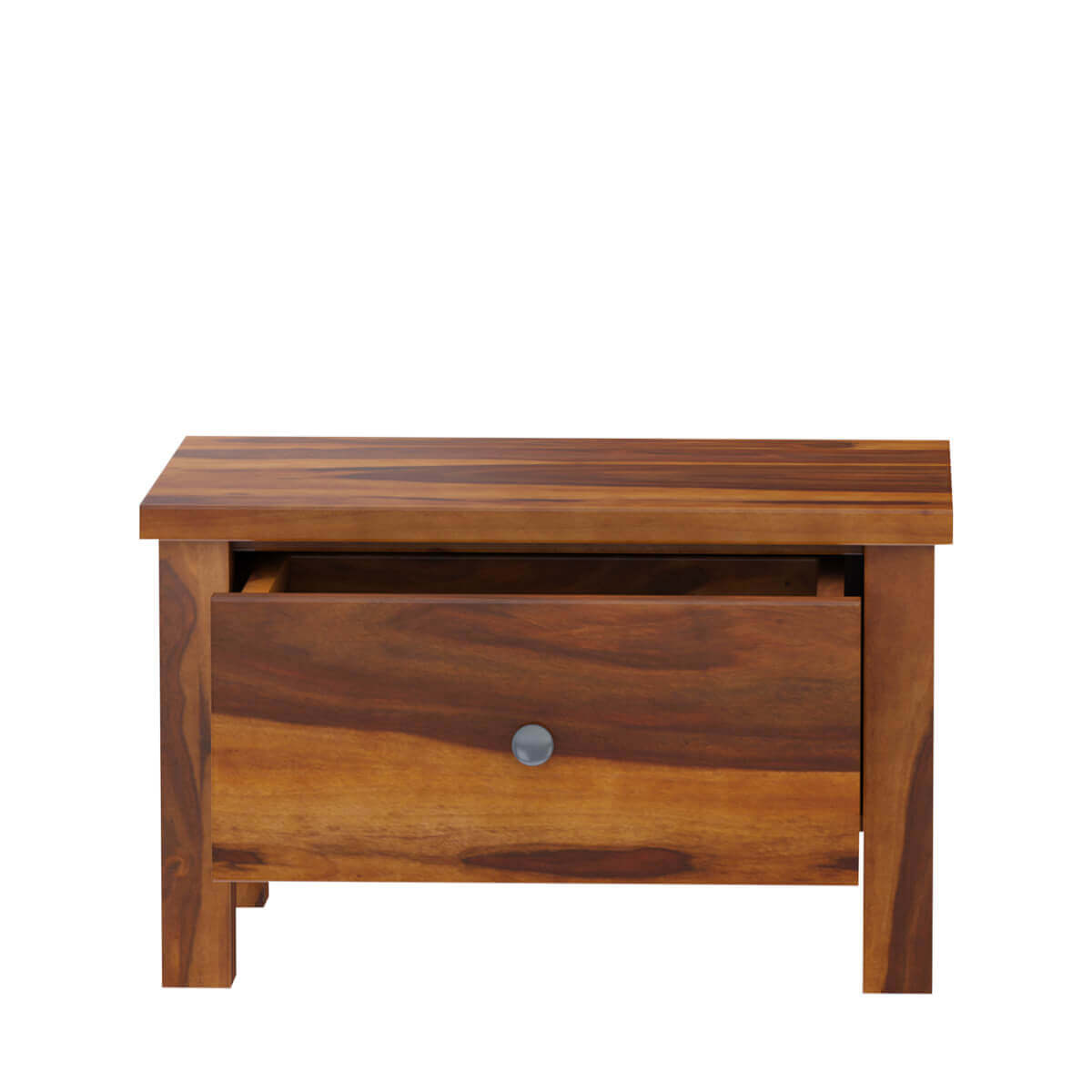 classic solid wood bedside table in natural finish