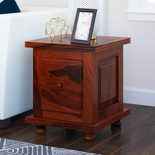 portico solid wood end table