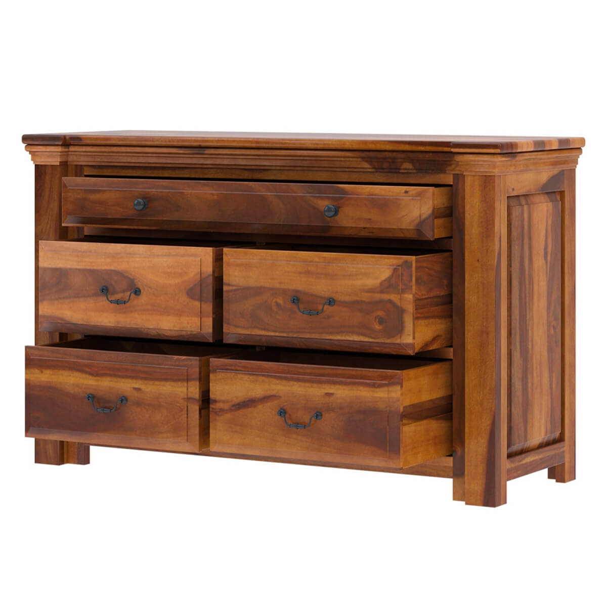 Flora solid wood dressing table in natural finish