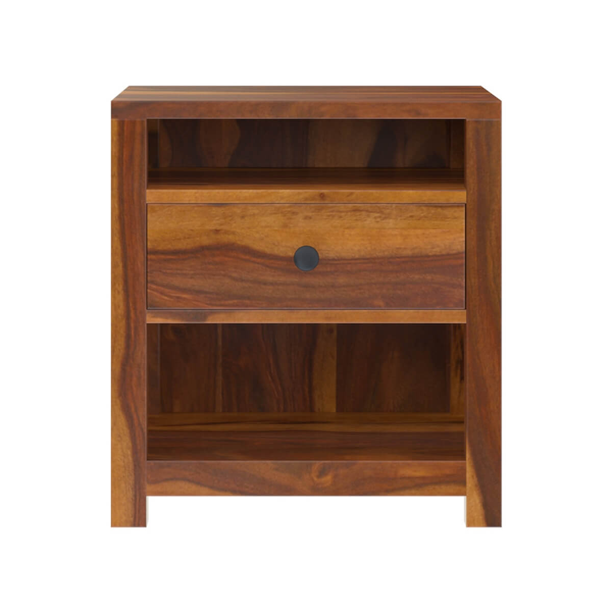 lotus solid wood bedside table in natural finish