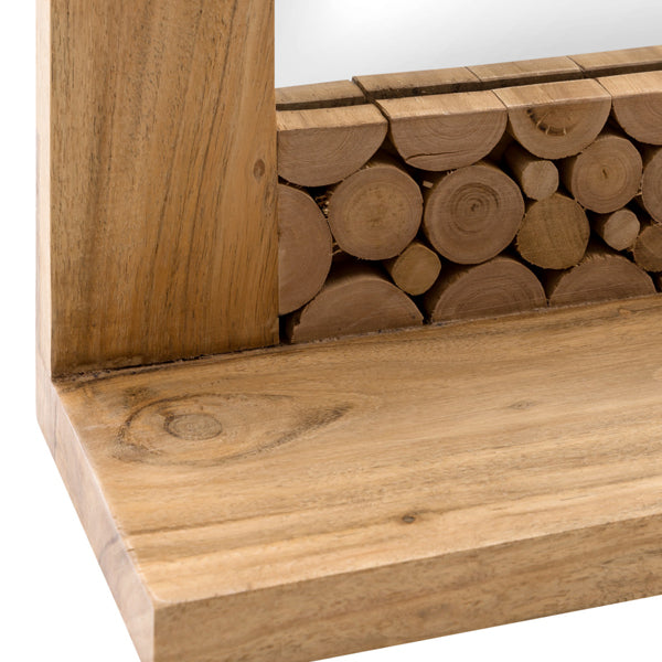 bonita solid wood mirror in stone finish