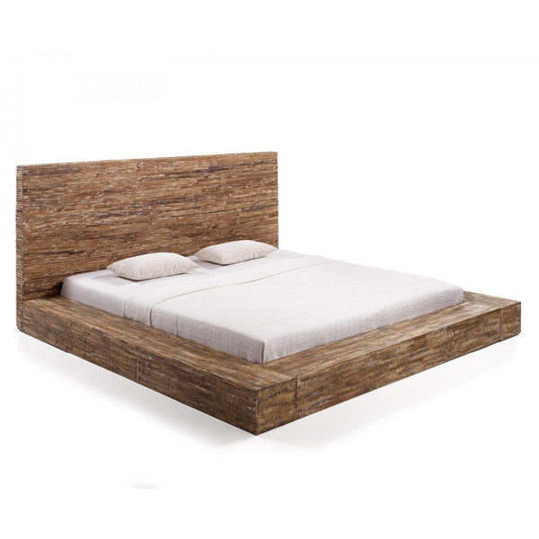 hector solid wood platform bed in rustic finish