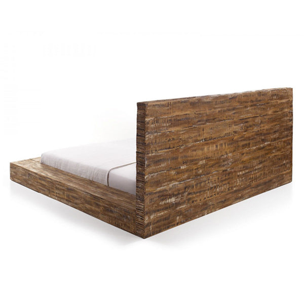 hector solid wood platform bed in rustic finish
