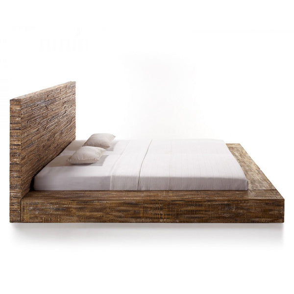 hector solid wood platform bed in rustic finish