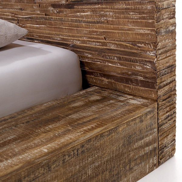 hector solid wood platform bed in rustic finish