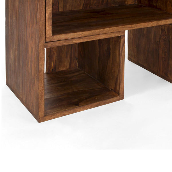 regal solid wood book shelve in brown finish