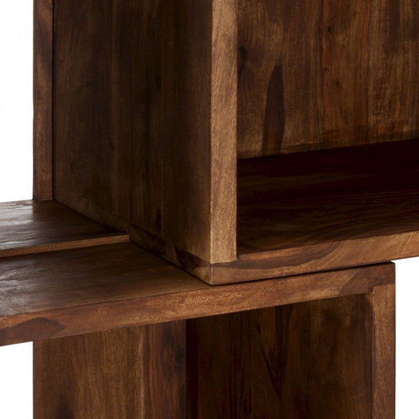 regal solid wood book shelve in brown finish