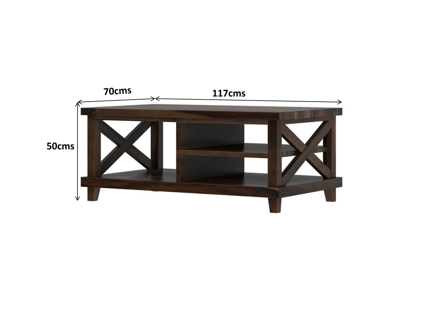 Cross solid wood coffee table