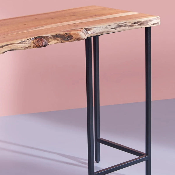 livin solid wood and metal console table