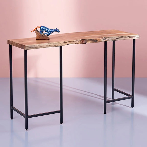 livin solid wood and metal console table