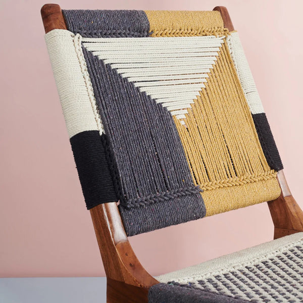 hola woven solid wood lounge chair