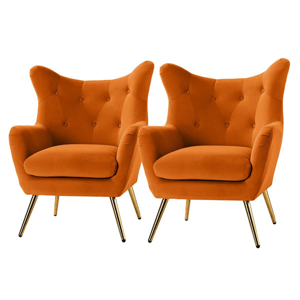 lara accent chair in orange colour