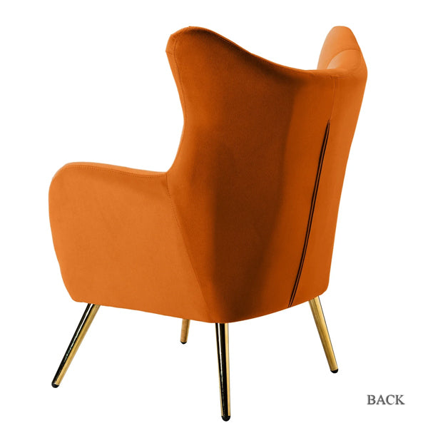 lara accent chair in orange colour