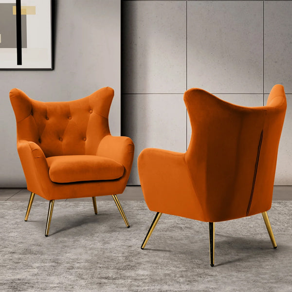 lara accent chair in orange colour