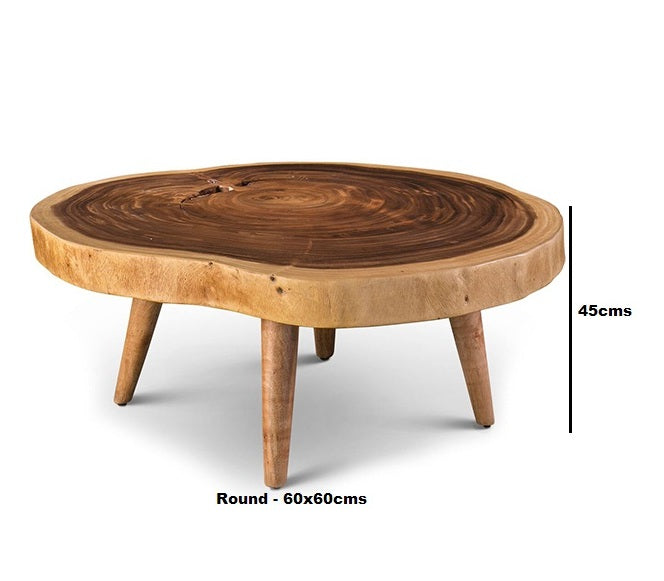 live edge solid wood coffee table