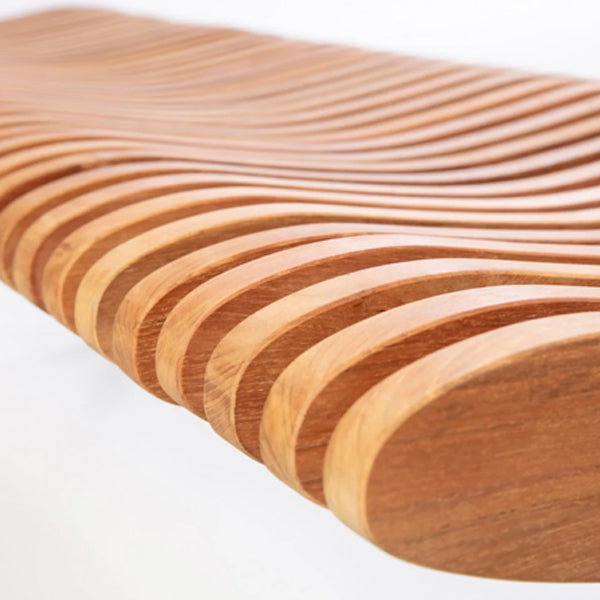odu solid wood bench with metal legs