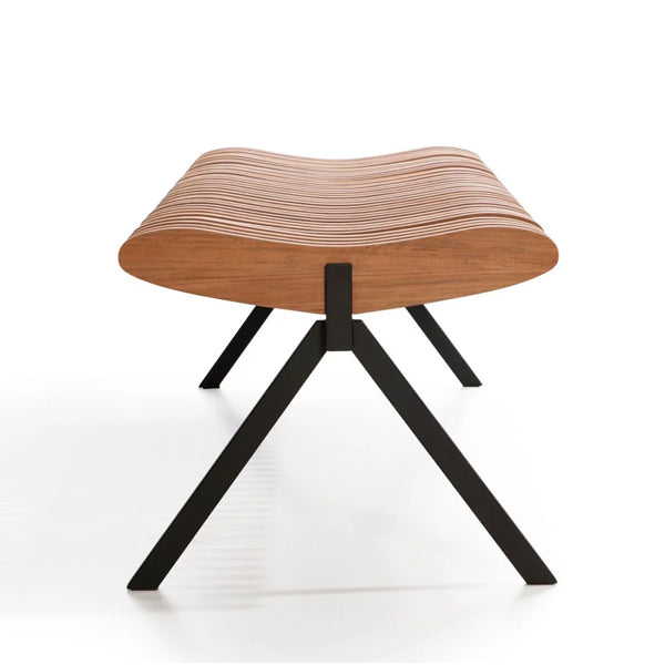odu solid wood bench with metal legs