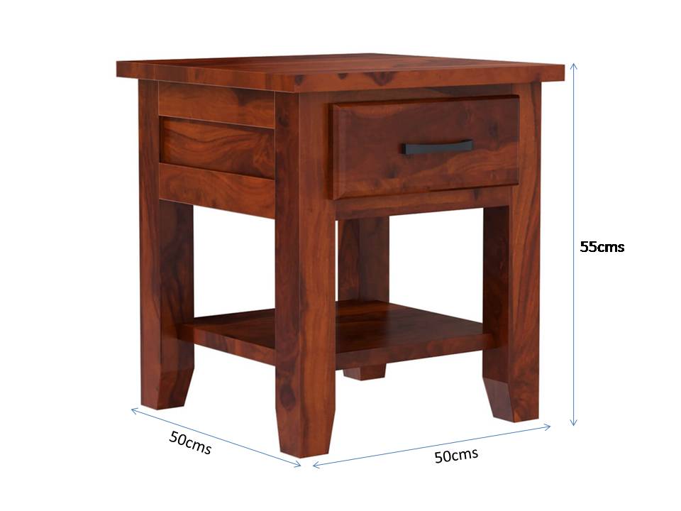 rishiya solid wood bedside table