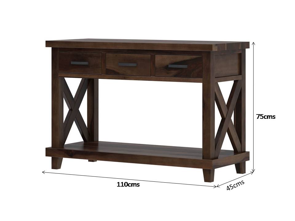 cross solid wood console table