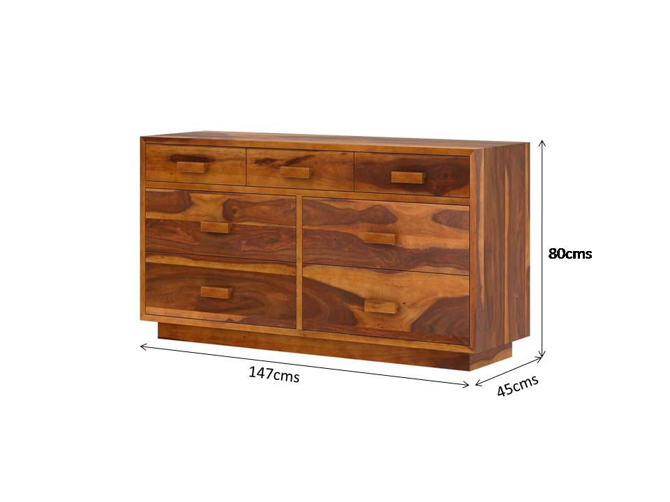 aura solid wood dressing table in natural finish