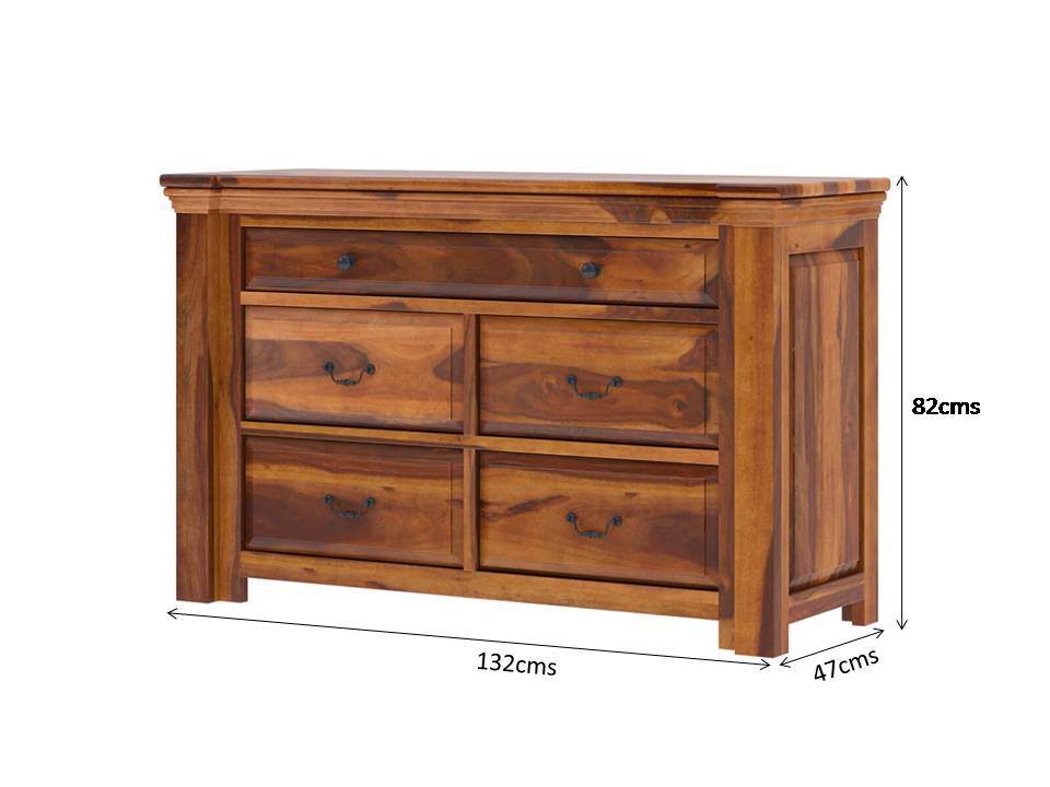 Flora solid wood dressing table in natural finish