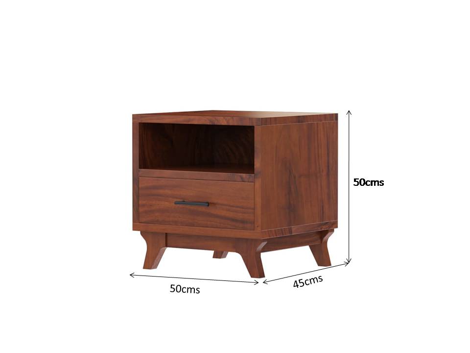 live edge solid acacia wood bedside table