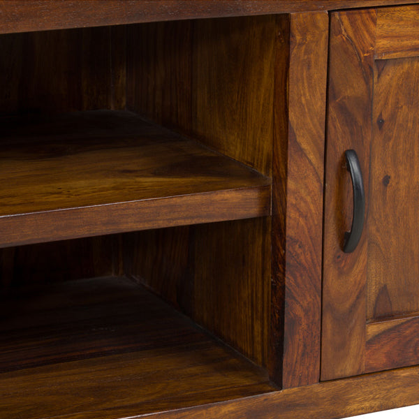 braun solid wood tv unit in natural finish