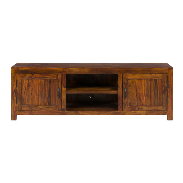 braun solid wood tv unit in natural finish