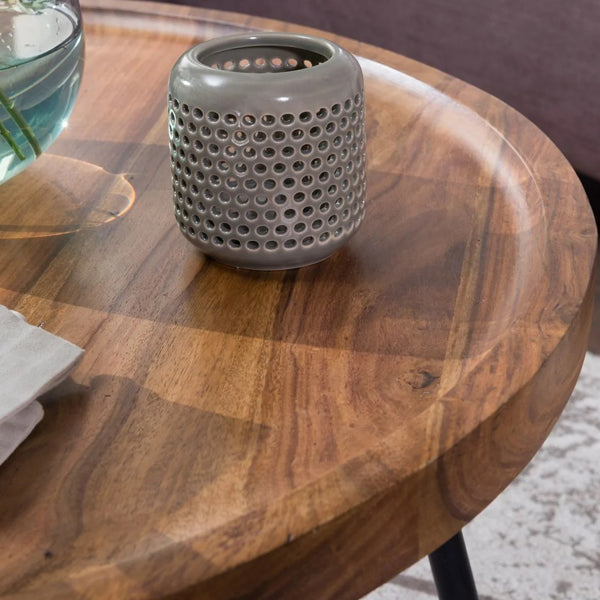 chippa solid wood round coffee table