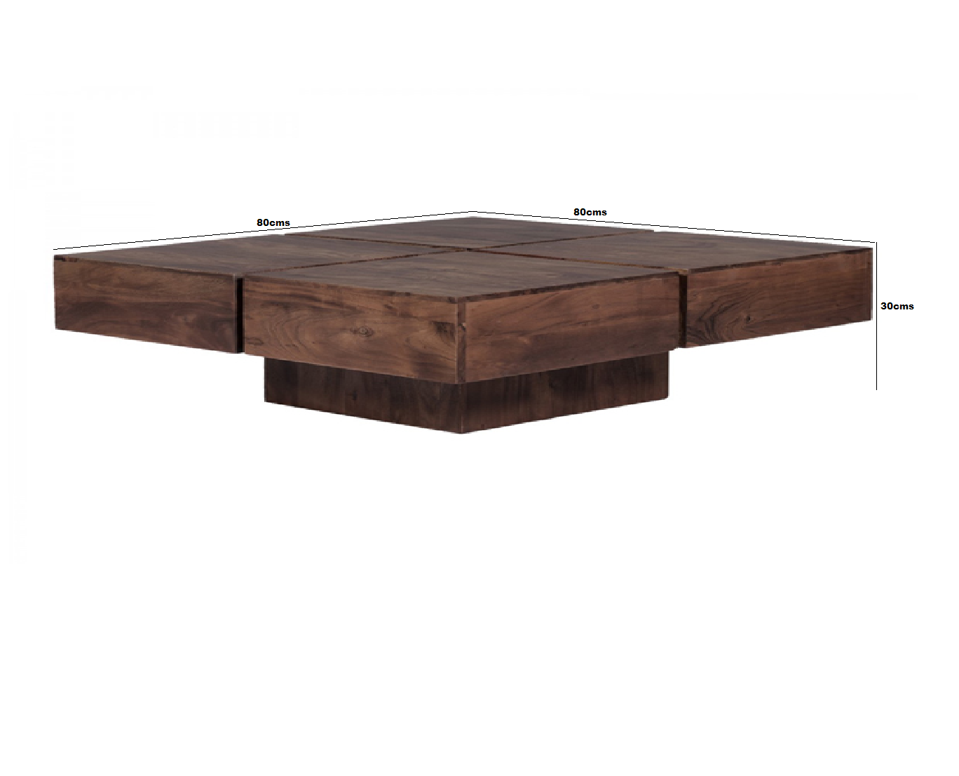 beene solid wood coffee table