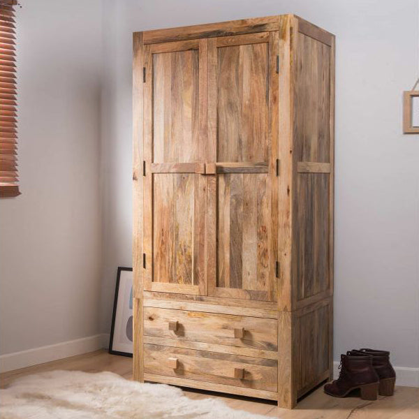 alexander solid wood wardrobe in stone finish