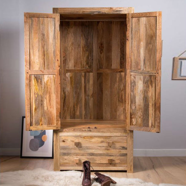 alexander solid wood wardrobe in stone finish