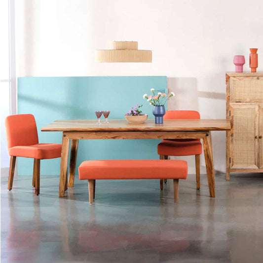 Nova Solid Wood Dining Table In Natural Finish