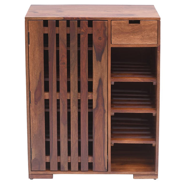 kelty solid wood shoe rack in natural finish