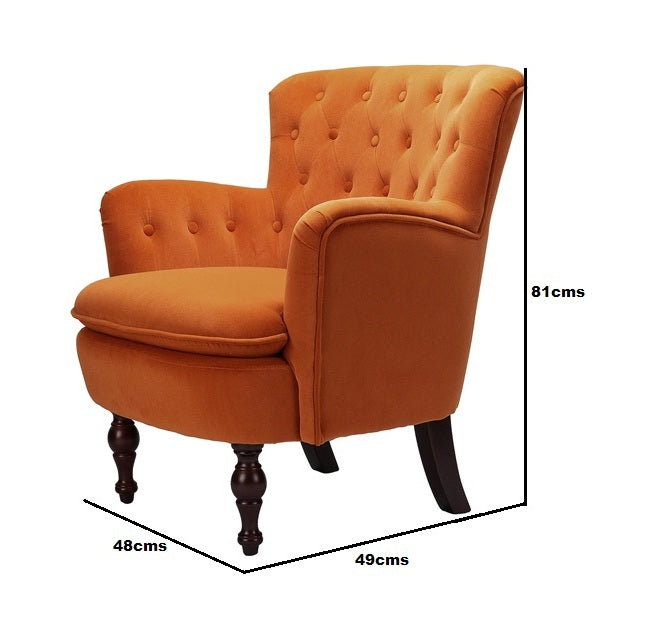 isabella accent chair in orange colour