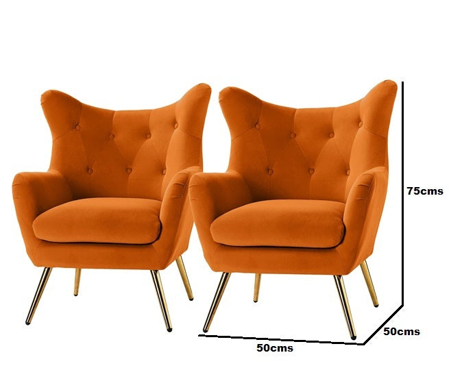 lara accent chair in orange colour