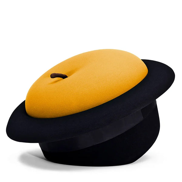 yellow apple pouffe