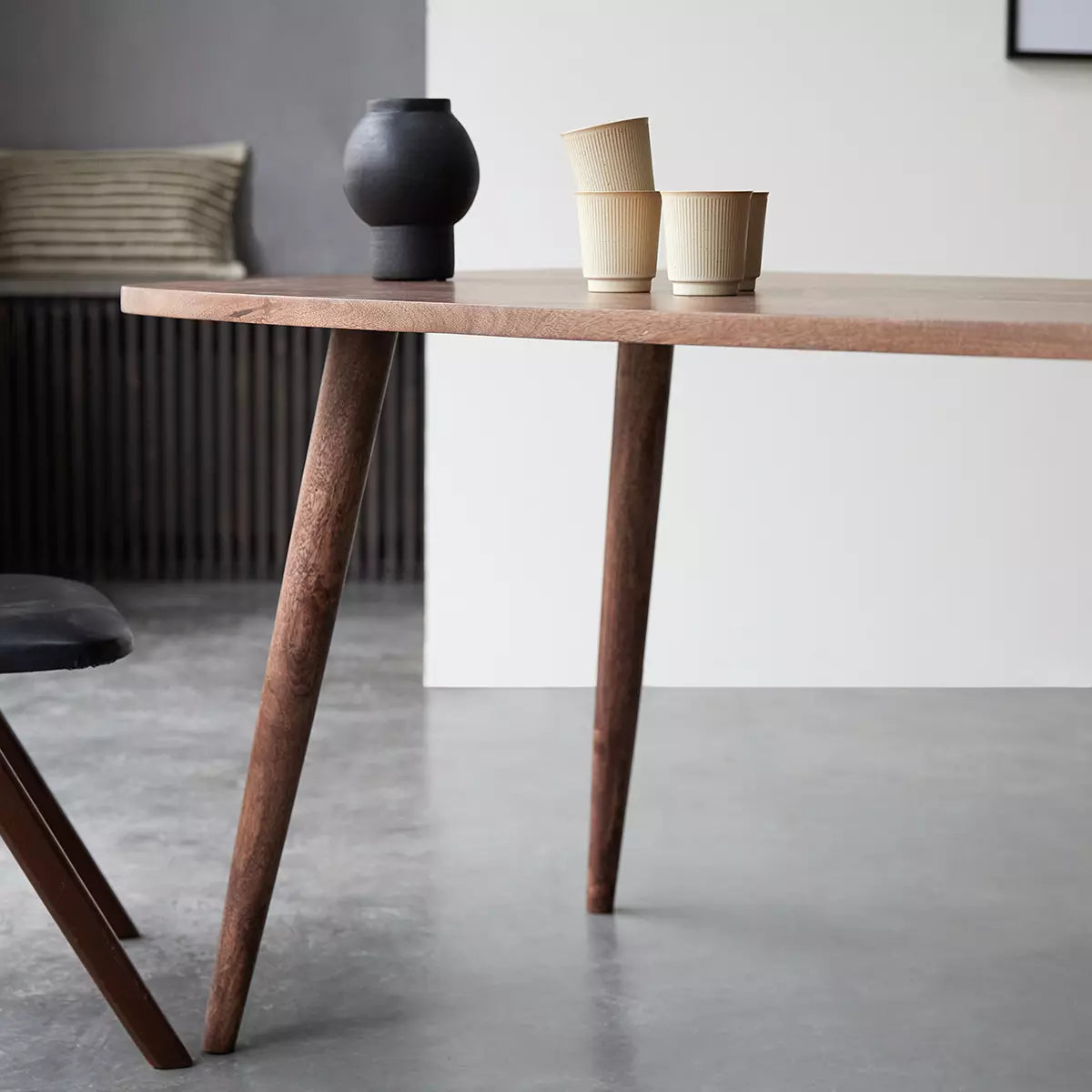 Lazare Solid Wood Dining Table In Stone Finish