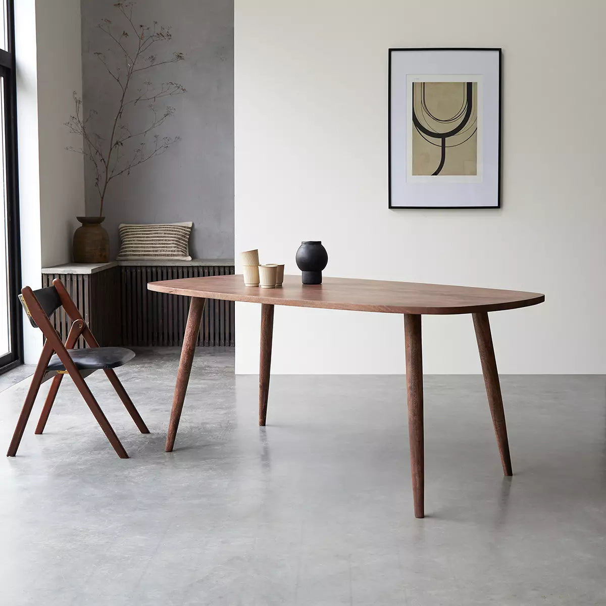 Lazare Solid Wood Dining Table In Stone Finish