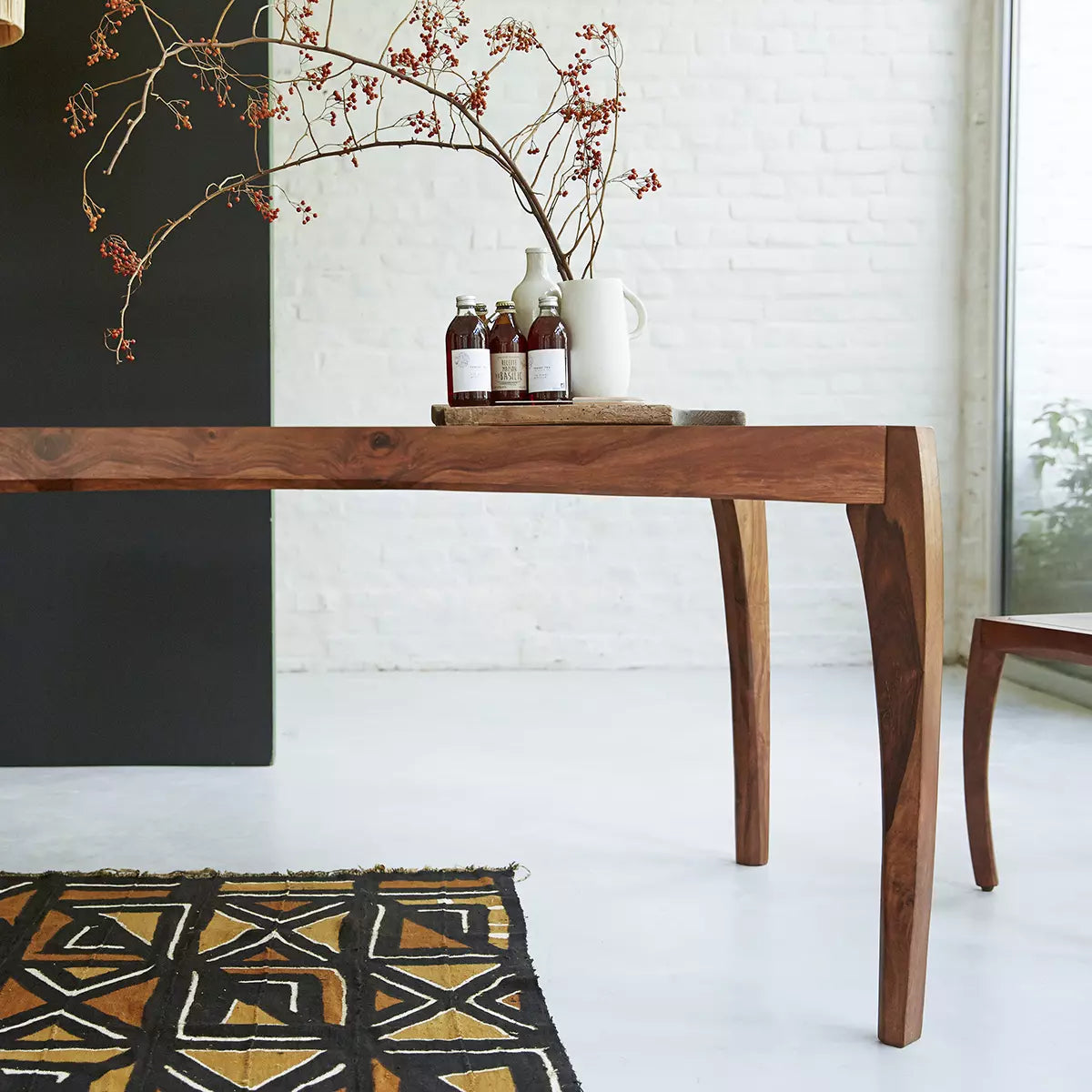 Ori Luna Solid Wood Dining Table In Natural Finish