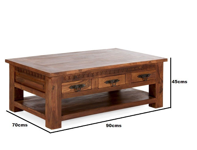 polin solid wood coffee table