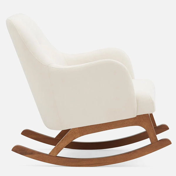 king niksa rocking chair in white fabric