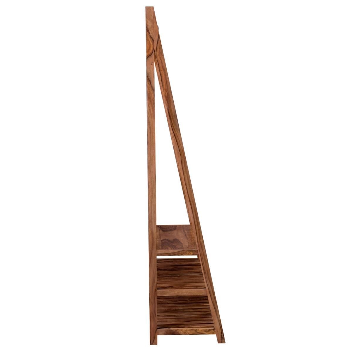 ladder solid wood shoe rack in natural finish