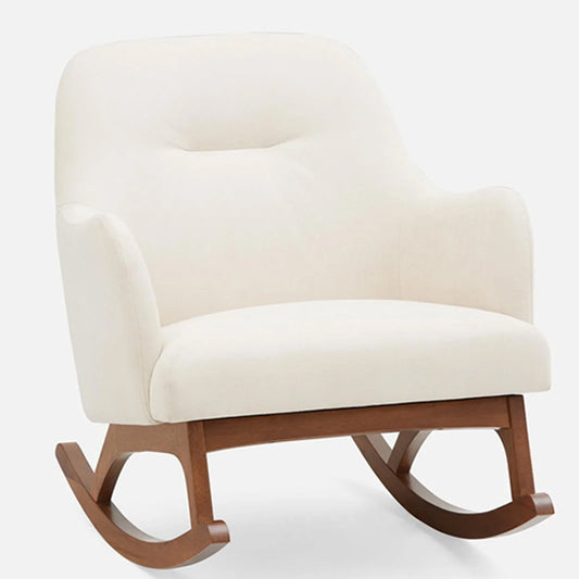 king niksa rocking chair in white fabric
