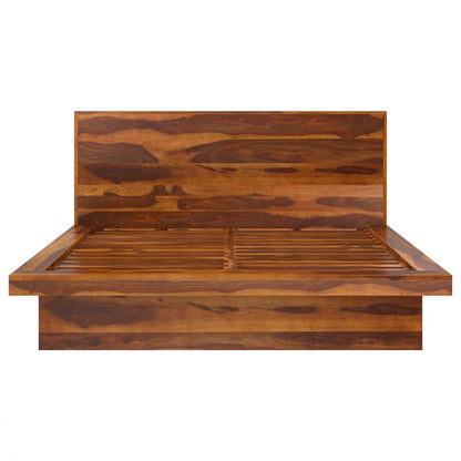 aura solid wood platform bed in natural finish