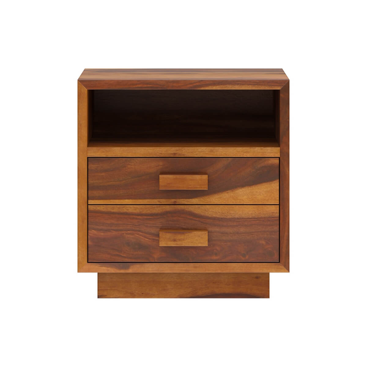 Aura solid wood bedside table in natural finish
